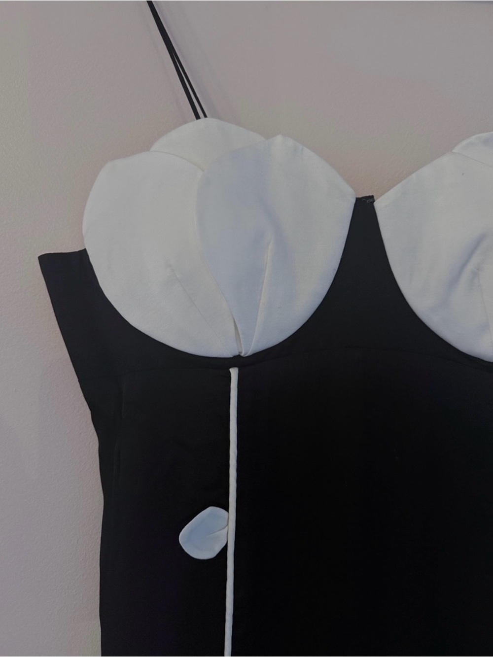 FARM Rio Black and White Silky Dress - Picture 2 of 3